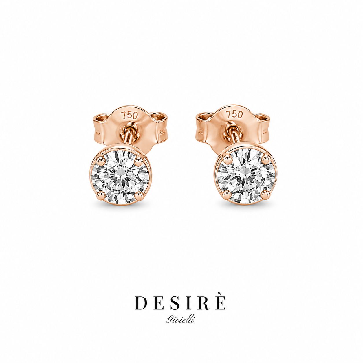 Златни обици с диаманти "Desire Gioielli"