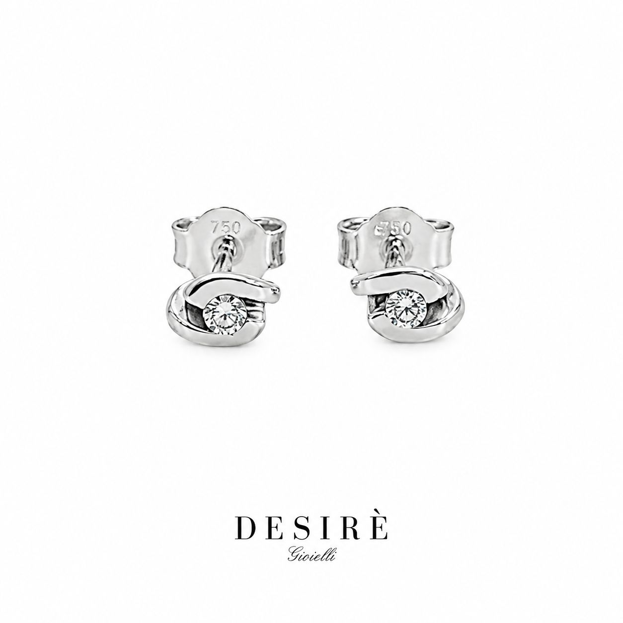 Златни обици с диаманти "Desire Gioielli"
