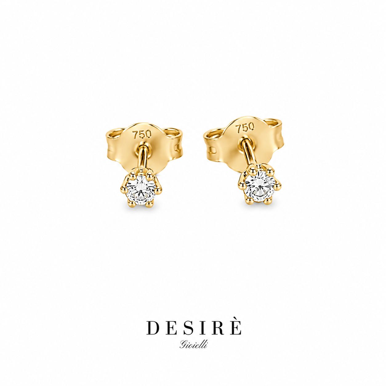 Златни обици с диаманти "DESIRE"
