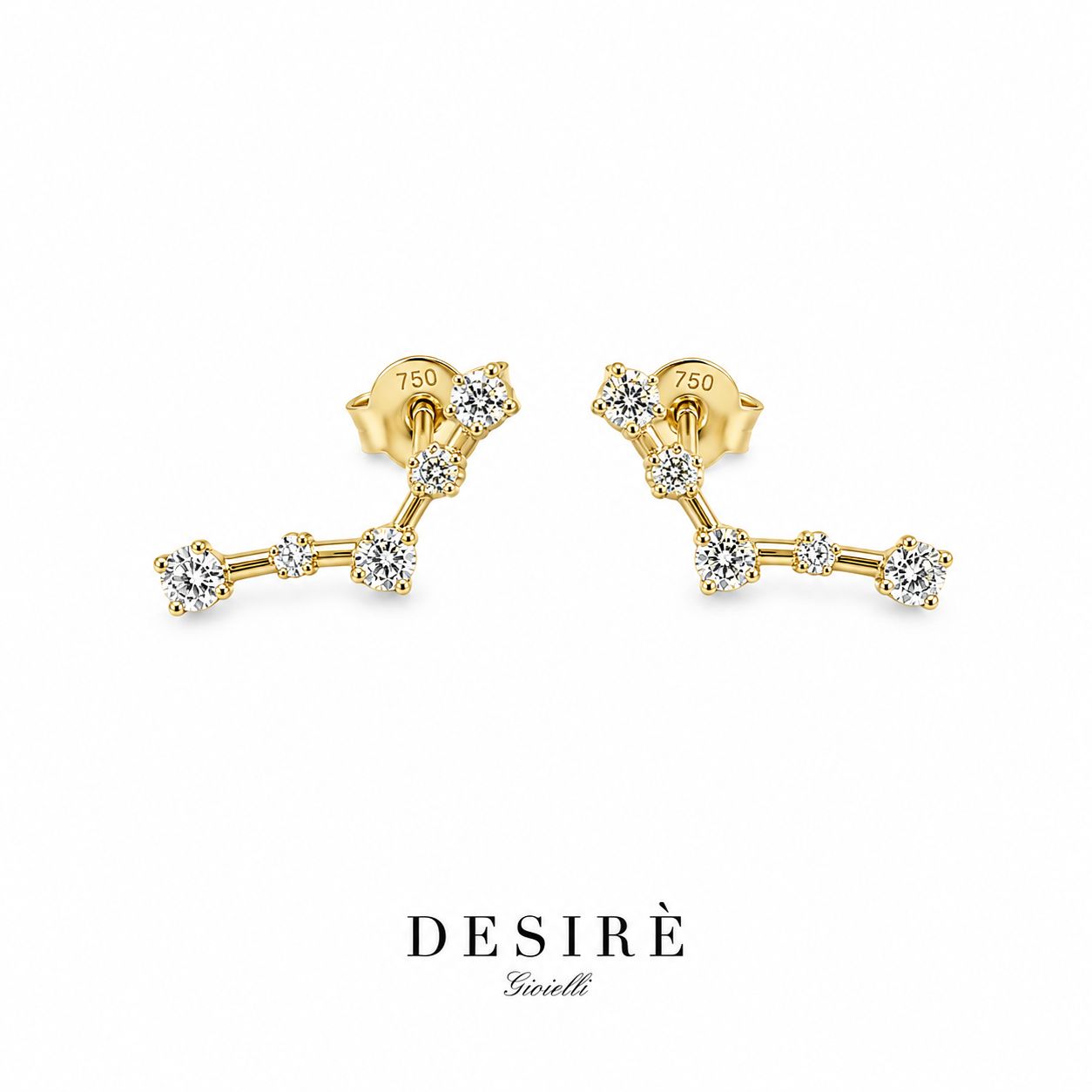 Златни обици с диаманти "DESIRE"