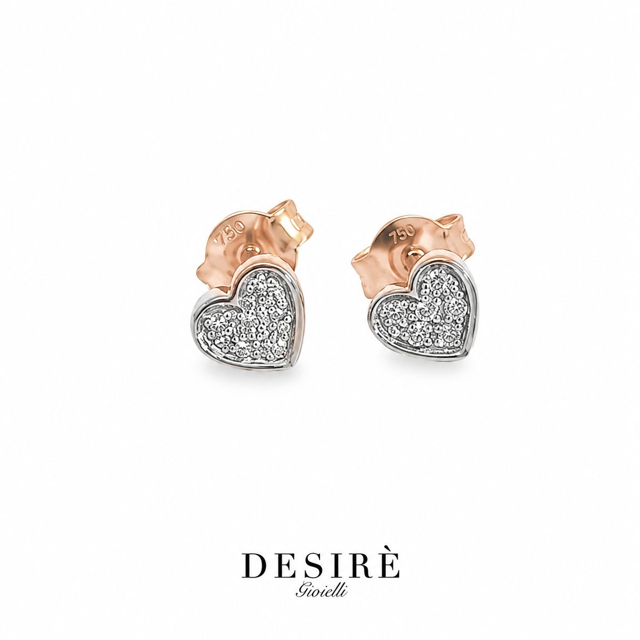 Златни обици с диаманти "DESIRÉ GIOIELLI"
