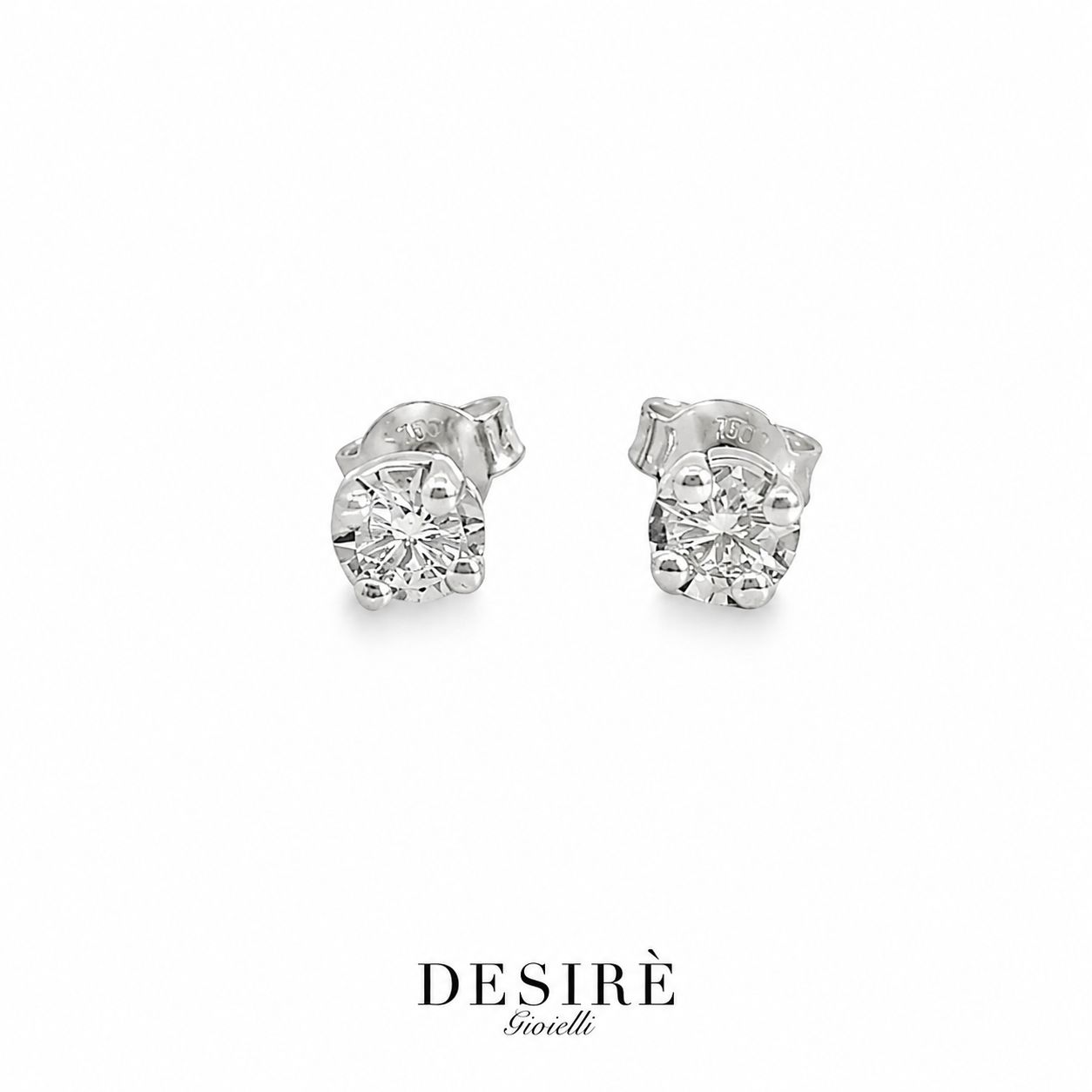Златни обици с диаманти "DESIRÉ GIOIELLI"
