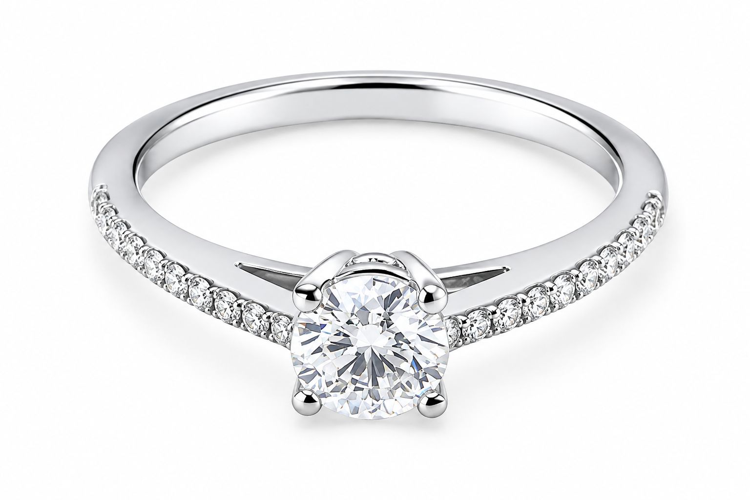 Златен годежен пръстен с диаманти 1 ct.