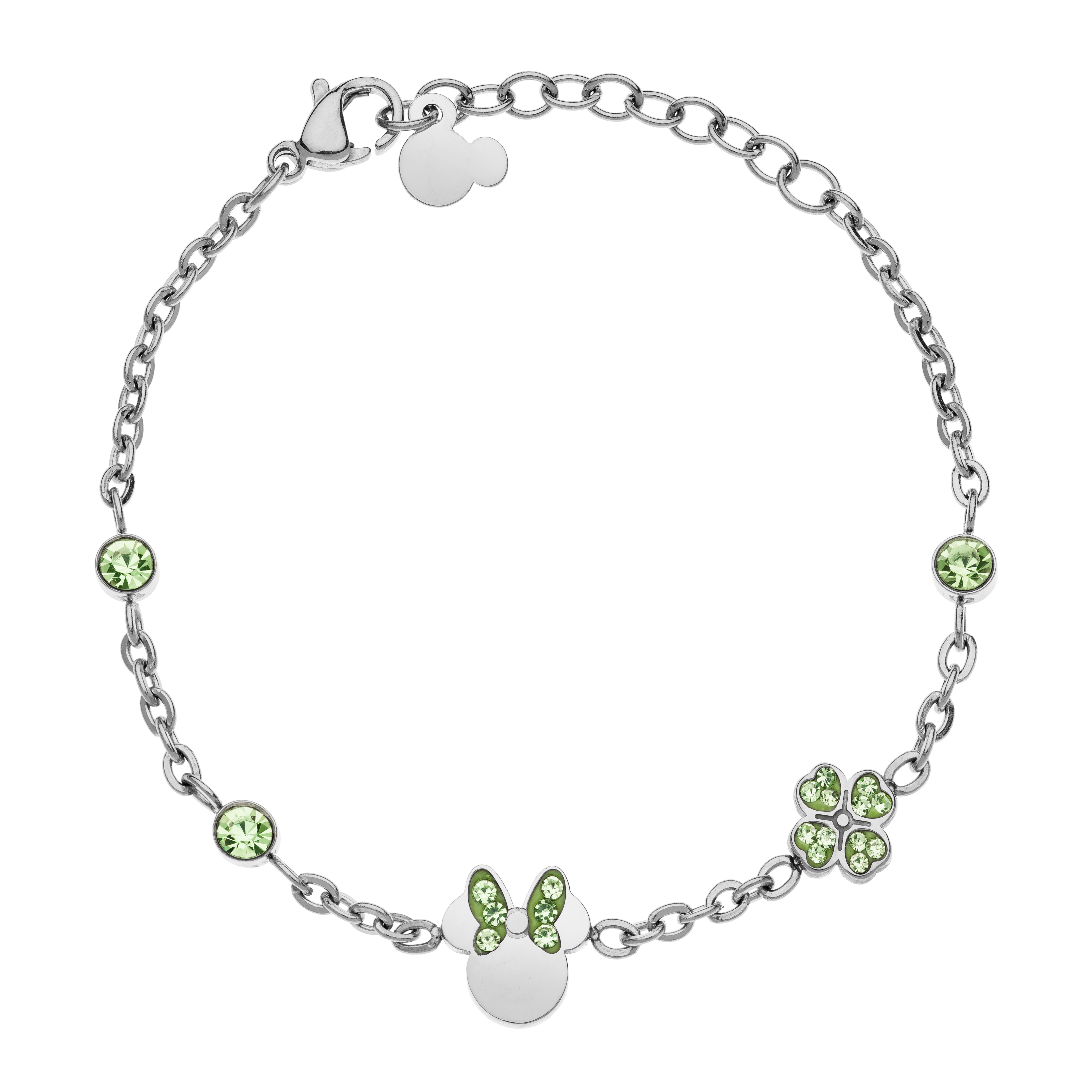 Детска гривна от стомана с кристали "Мини Маус"