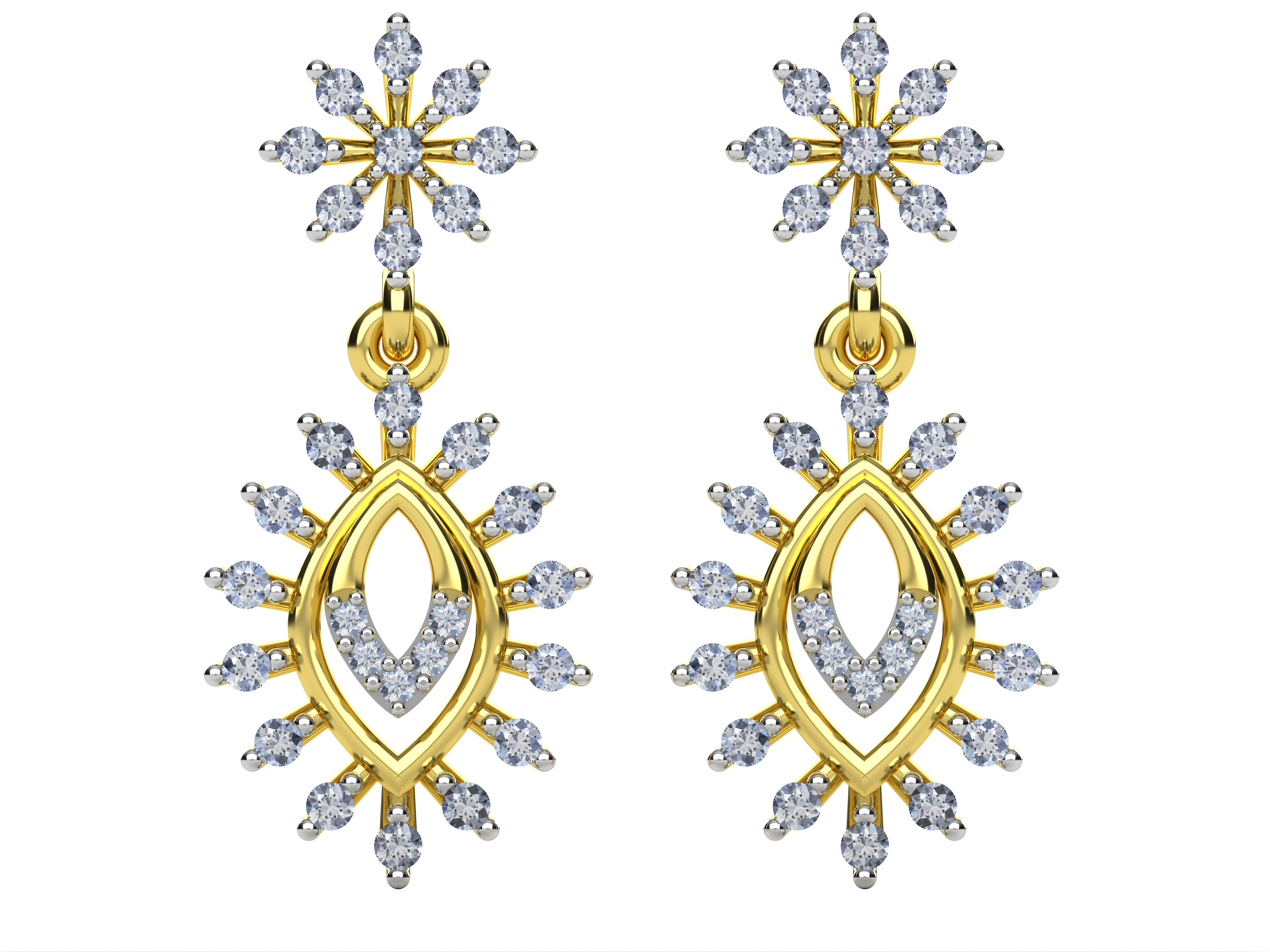 Златни обици с Диаманти Aspire Designs