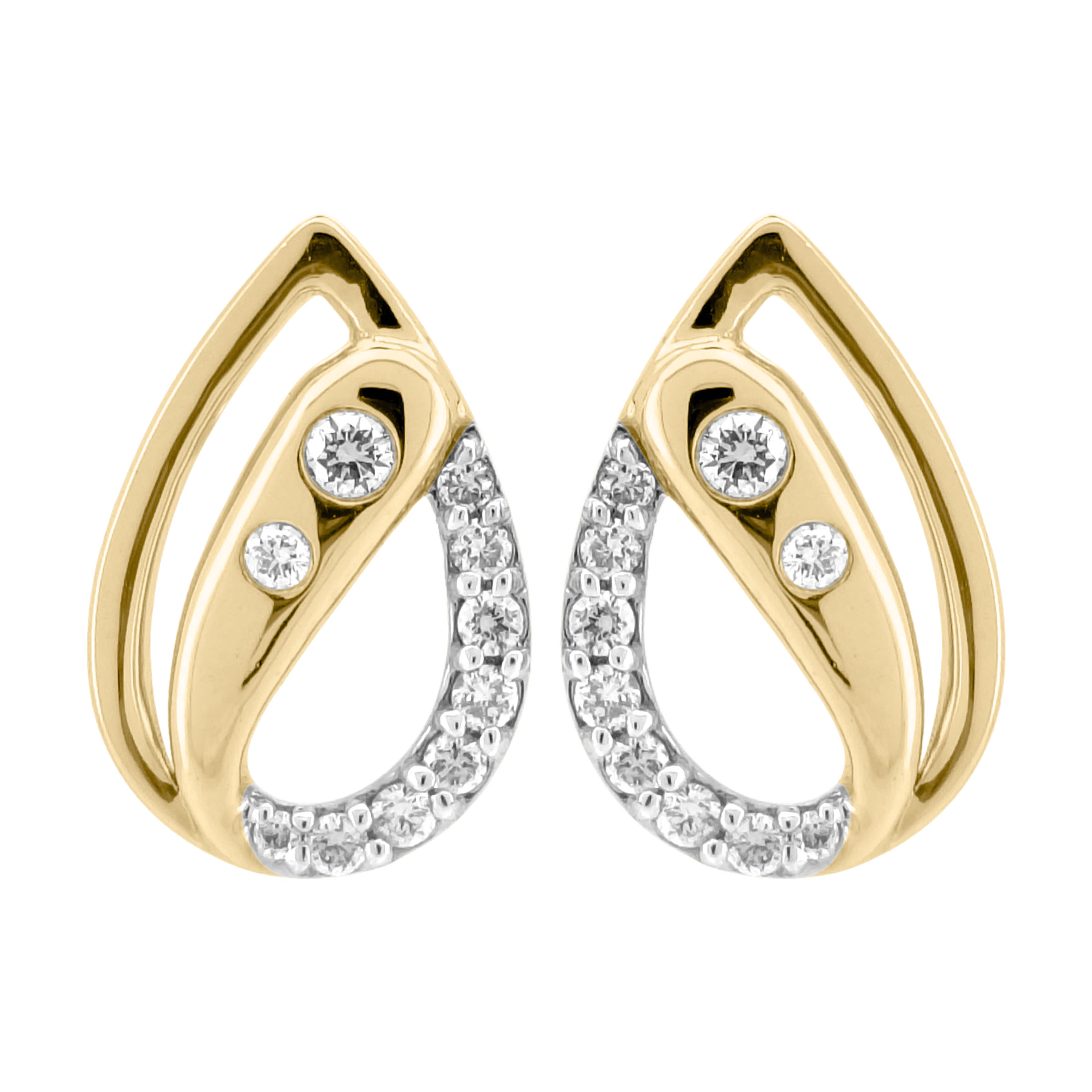 Златни обици с Диаманти Aspire Designs