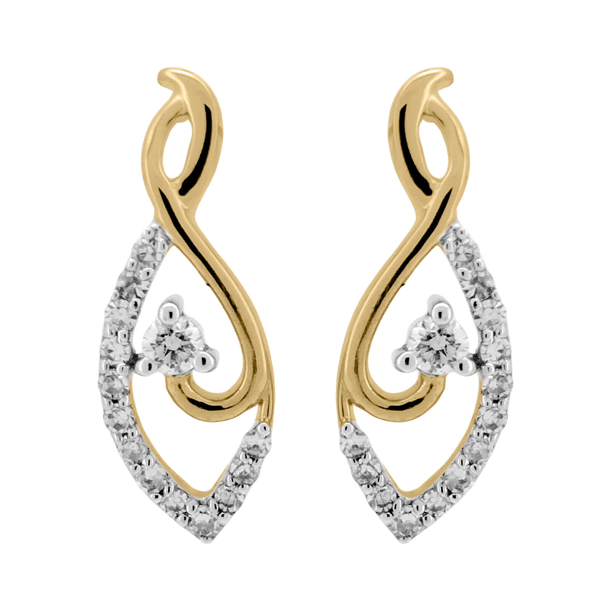 Златни обици с Диаманти Aspire Designs