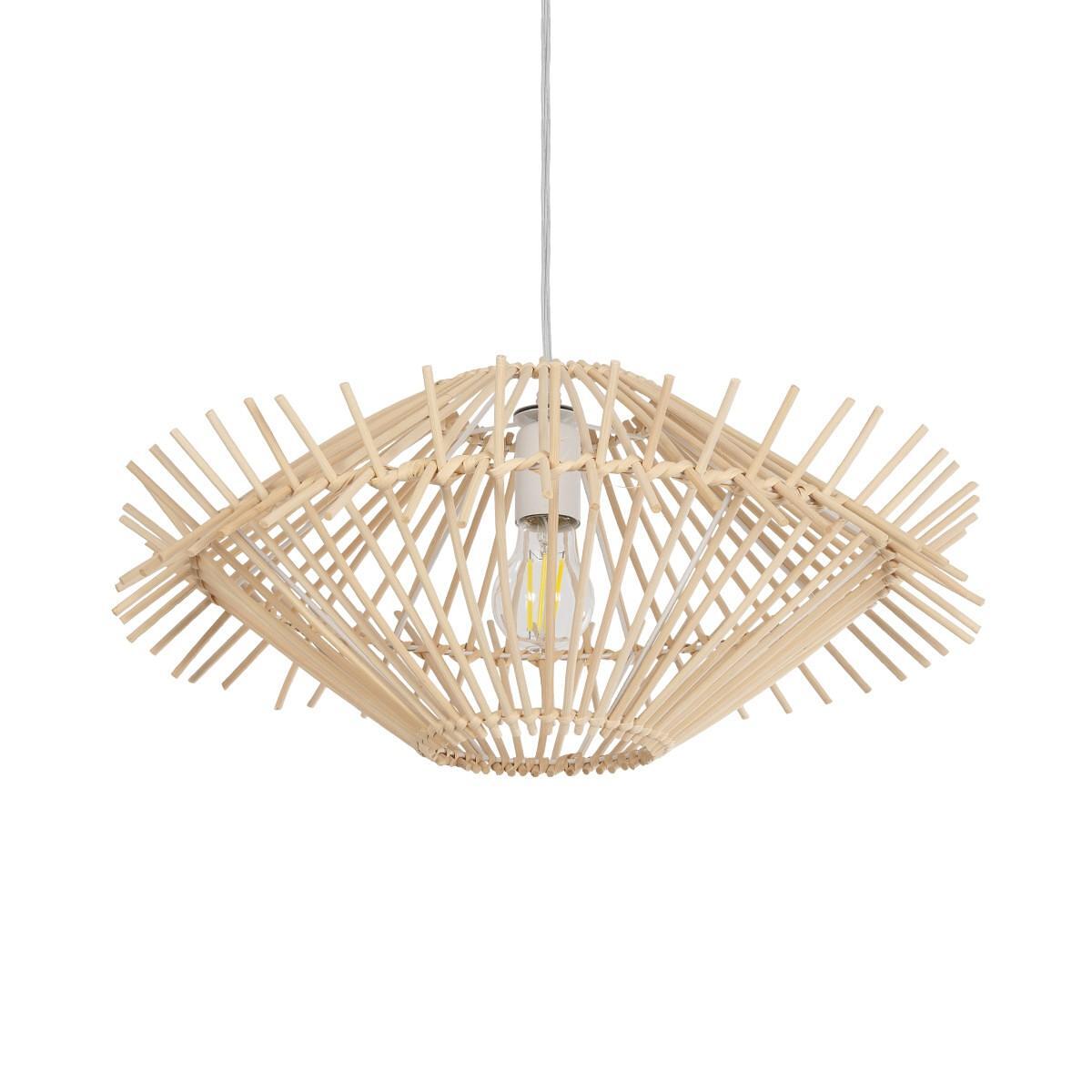 GLOBOSTAR ® SASSO 999-0201 Висяща лампа за таван Boho с фасунга 1 x E27 AC 220-240V IP20 - Бежова