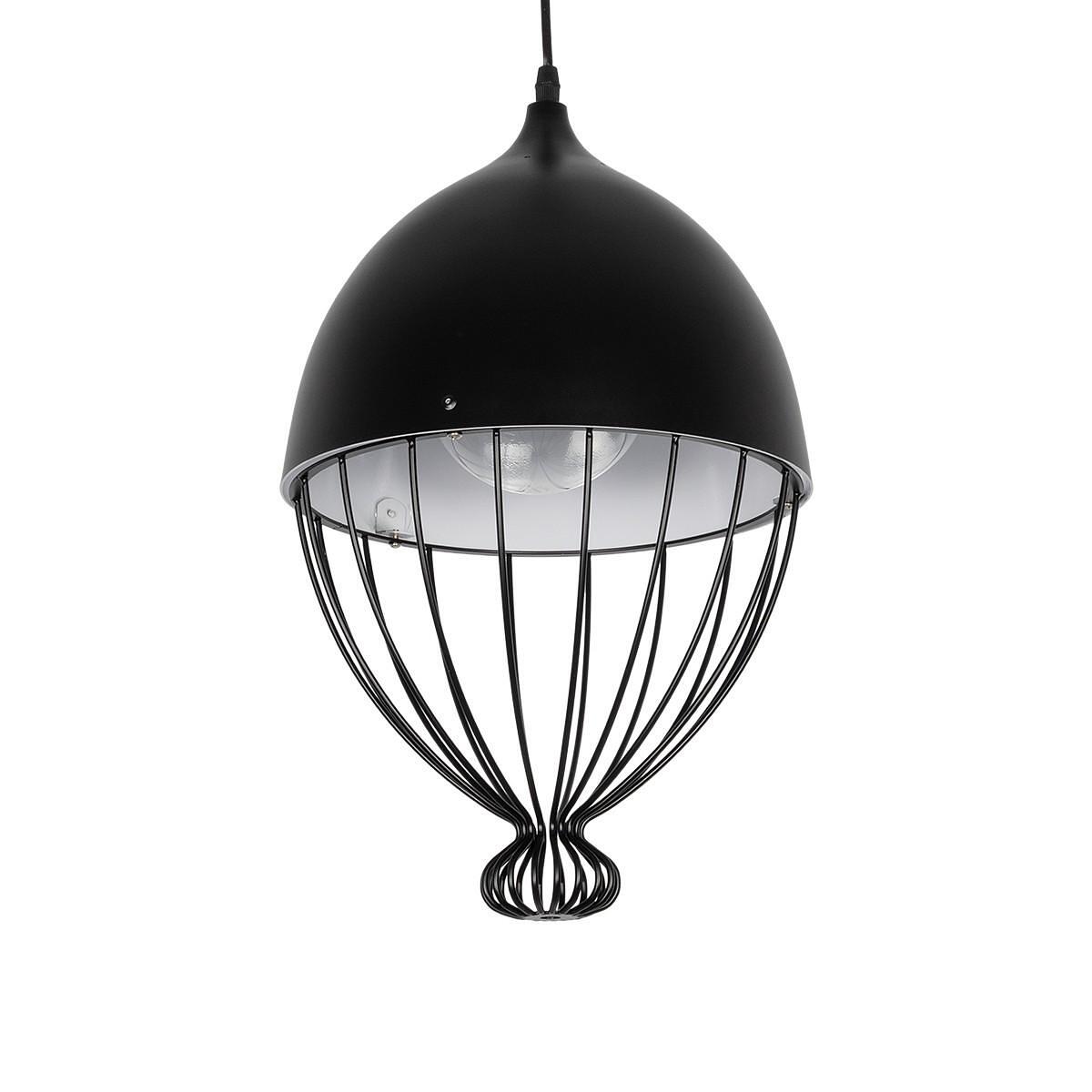 GLOBOSTAR ® SOBRINO 999-0111 Винтидж висяща лампа за таван с фасунга 1 x E27 AC 220-240V IP20 - Черна