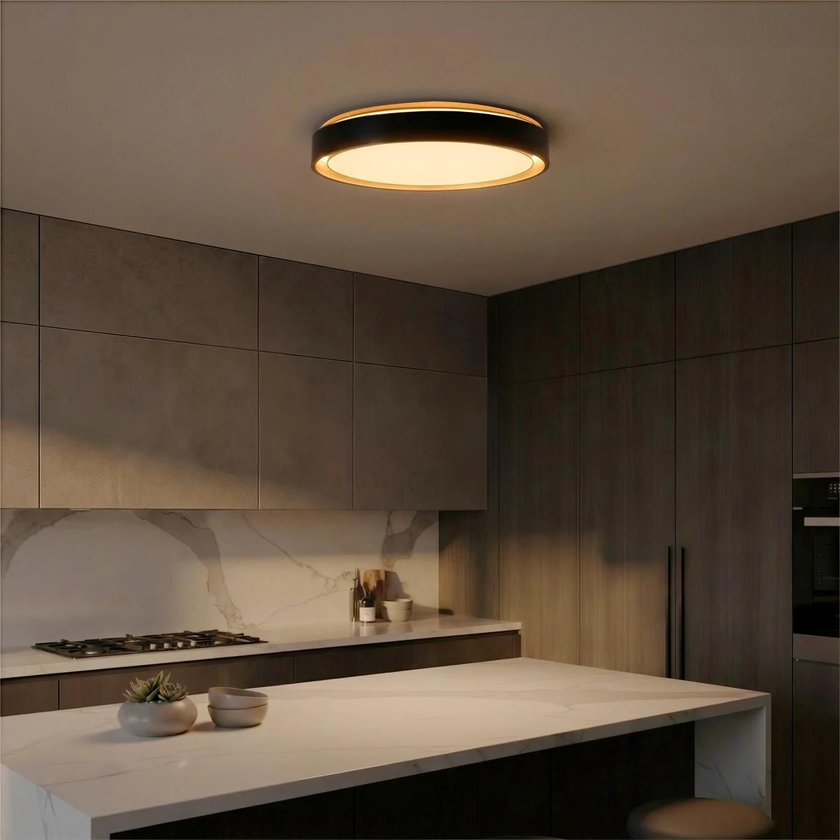 kelvo ® BARCHETTA KLV-101-0266-V2 LED таванна лампа 72W 7200lm 120° AC 220-240V IP20 Регулируема бяла светлина с контрол от 2700K до 6000K - Черно и