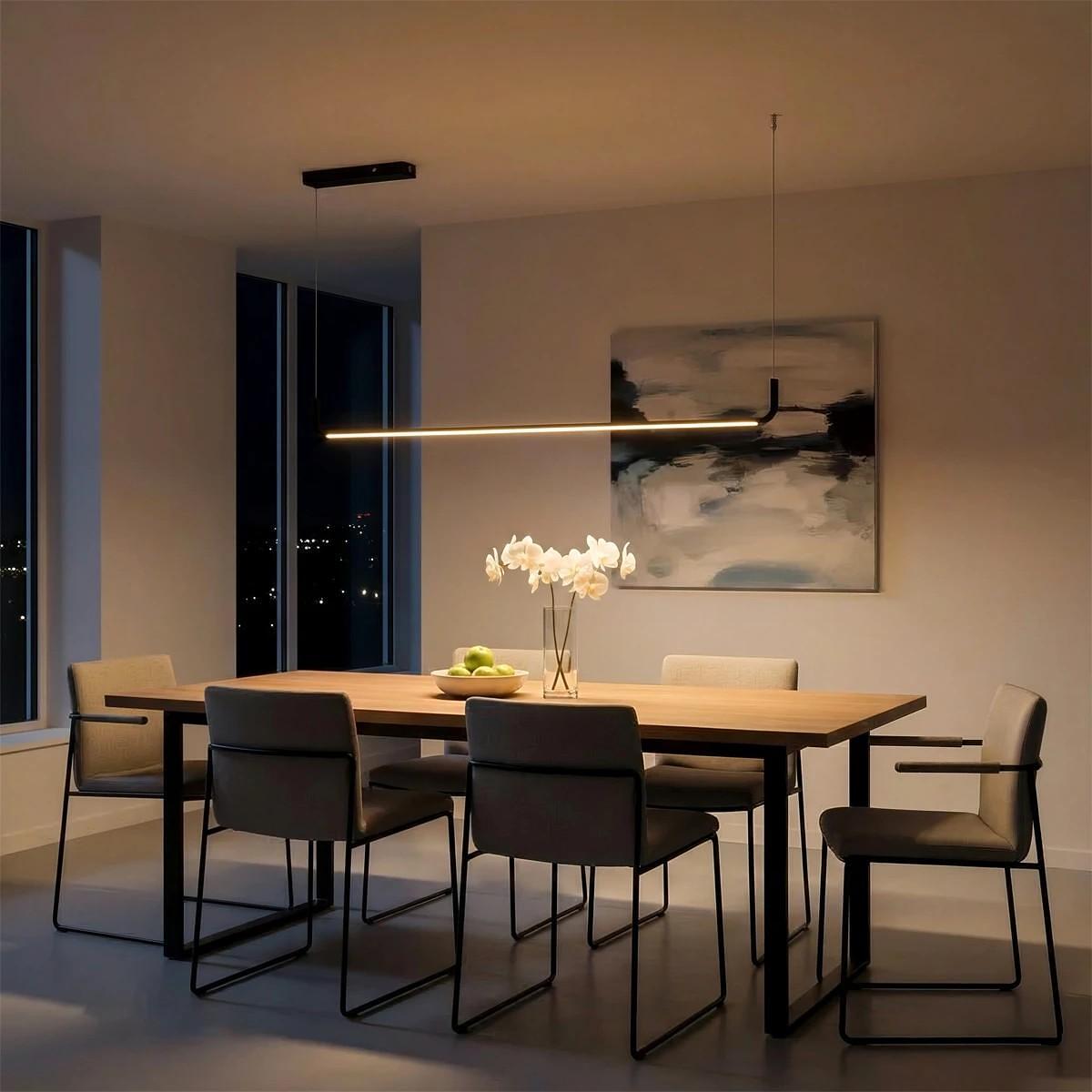 kelvo ® LINARIA KLV-101-0255 LED висяща таванна лампа 36W 3600lm 180° AC 220-240V IP20 Регулируема бяла CCT с контрол от 2700K до 6000K Димируема - L