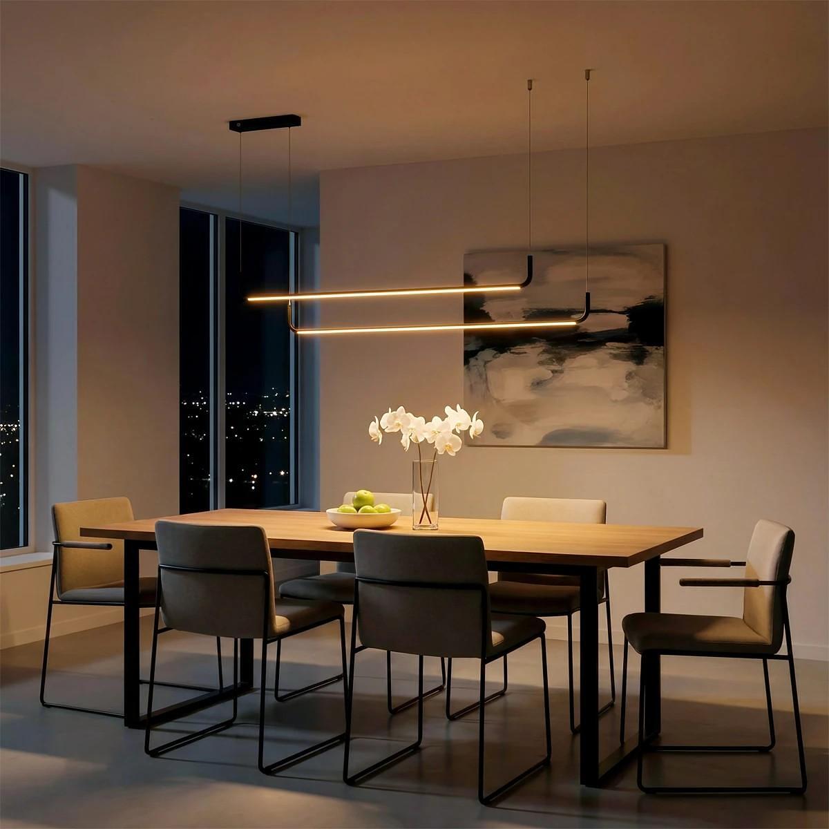 kelvo ® LINARIA KLV-101-0258 LED висяща таванна лампа 72W 7200lm 180° AC 220-240V IP20 Регулируема бяла CCT с контрол от 2700K до 6000K Димируема - L