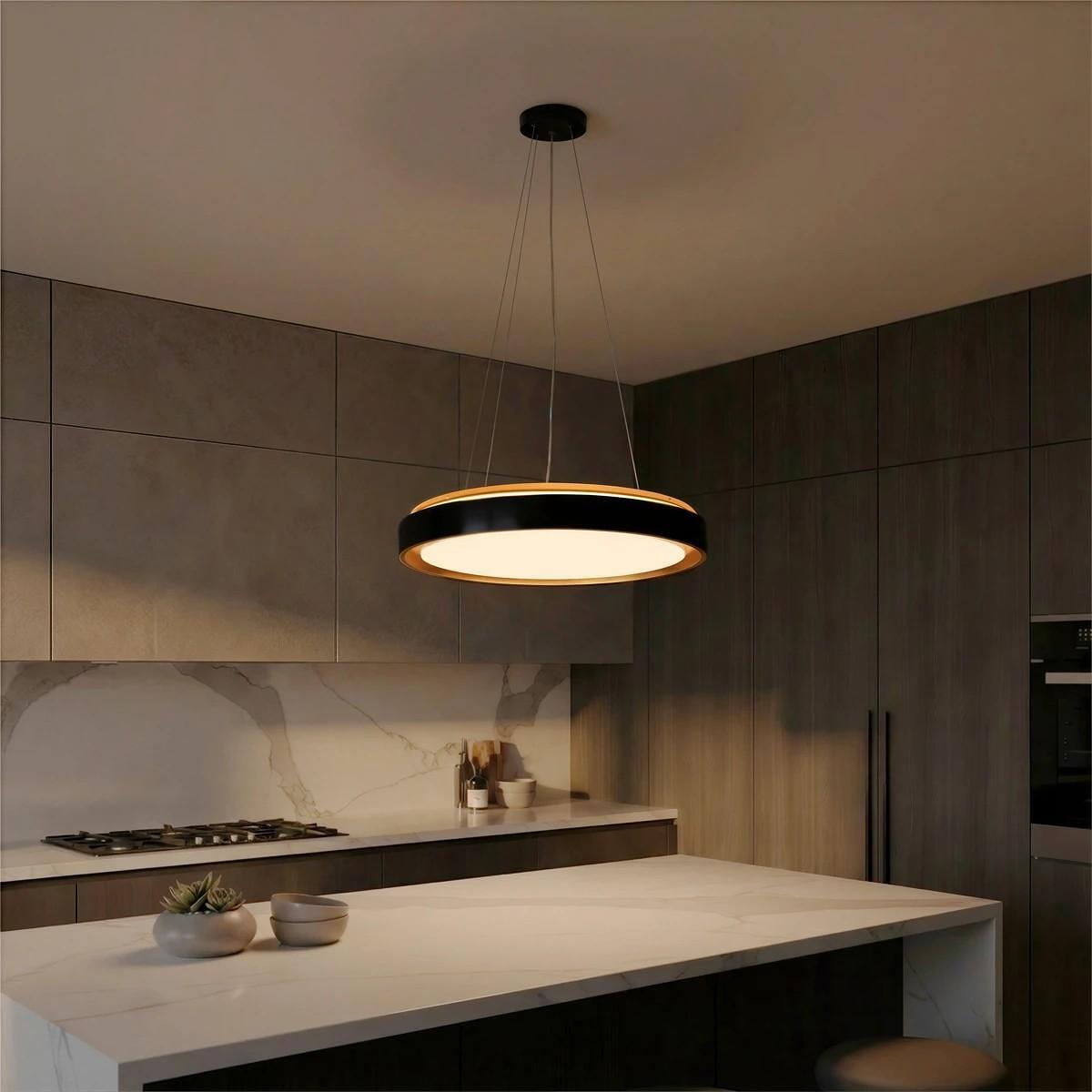 kelvo ® BARCHETTA KLV-101-0266 LED висяща таванна лампа 72W 7200lm 120° AC 220-240V IP20 Регулируема бяла светлина с контрол от 2700K до 6000K - Черн