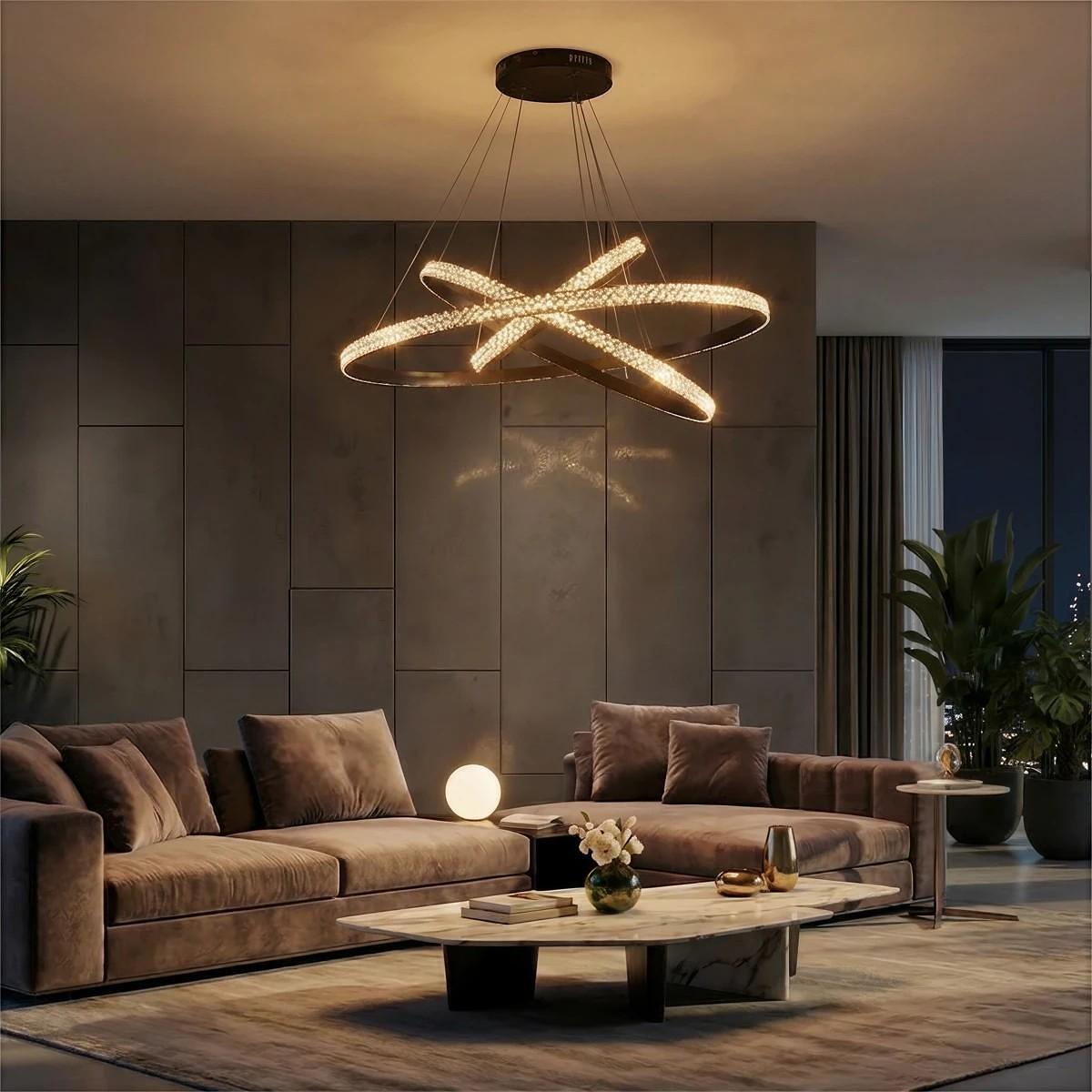 kelvo ® DIAMOND KLV-101-0139-V2 LED висяща таванна лампа 120W 12000lm 180° AC 220-240V IP20 Регулируема бяла светлина с контрол от 2700K до 6000K Ди
