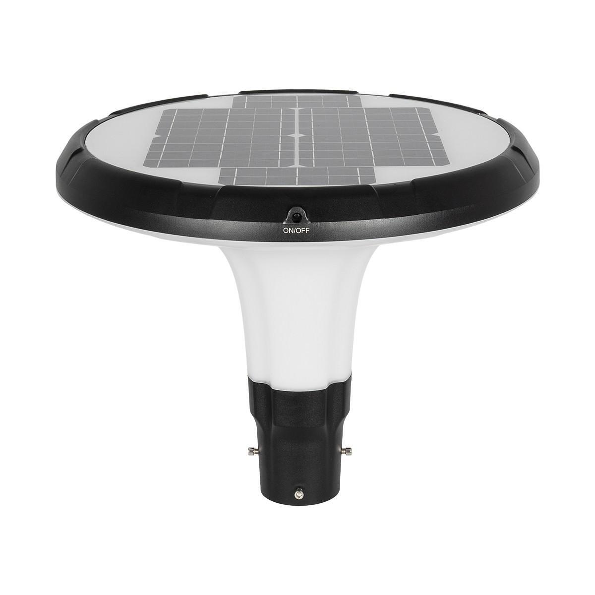 Globostar ® SQUARE 90504 LED челен прожектор за стълб, квадратен/парков/градински, 25W 1000lm с детектор за движение и нощен сензор, IP65, студено бя