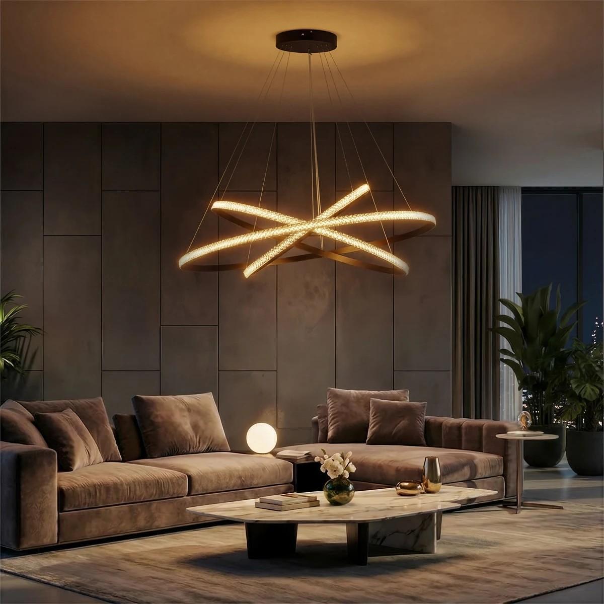 kelvo ® DIAMOND KLV-101-0241-V2 LED висяща таванна лампа 150W 15000lm 180° AC 220-240V IP20 Регулируема бяла светлина с контрол от 2700K до 6000K -