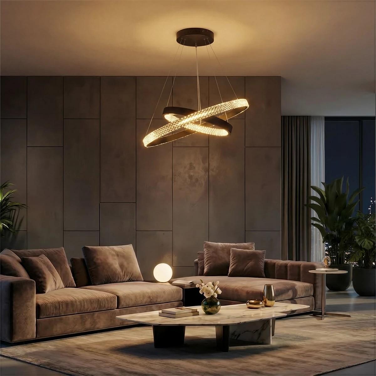 kelvo ® DIAMOND KLV-101-0235-V2 LED висяща таванна лампа 75W 7500lm 360° AC 220-240V IP20 Регулируема бяла светлина с контрол от 2700K до 6000K Димир