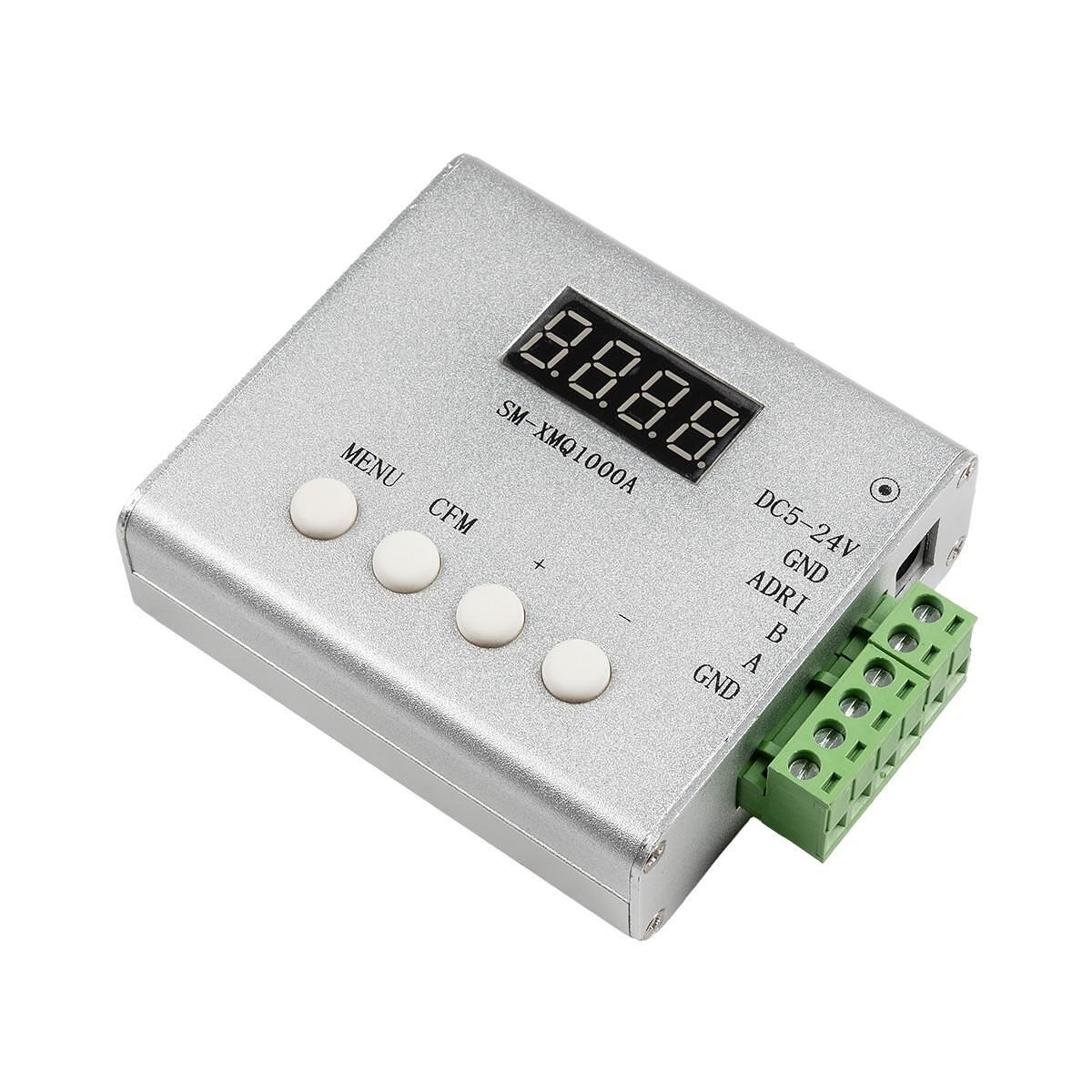 GloboStar 999-0008 DMX512 RGB GENIUS TTL изходен контролер SM-XMQ1000A DC 5-24V за RGB стенен прожектор и цифрова неонова лента