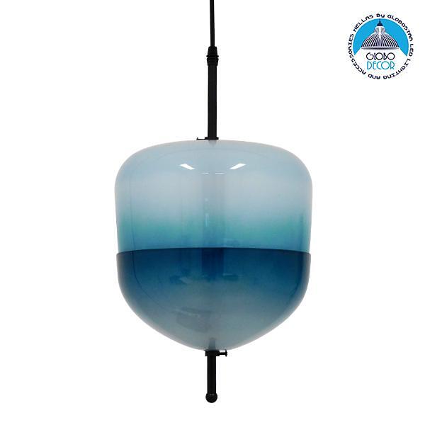 GLOBOSTAR® TEARDROP 01503 Модерен висящ таванен осветител с фасунга 3 x G4 AC 220-240V IP20 - Тюркоаз - Д24 x Ш24 x В45cm