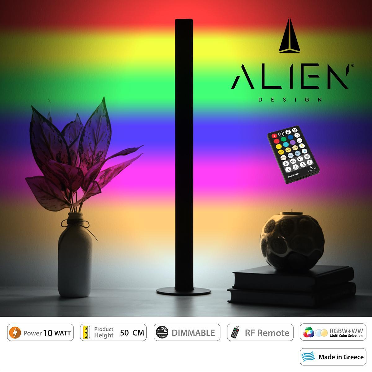GloboStar® ALIEN-DIVA-BLACK-50-9 ALIEN Дизайн DIVA Модерна Минималистична Нордическа Метална Настолна Лампа - Портативна - Лампадер Черна LED 10W 150