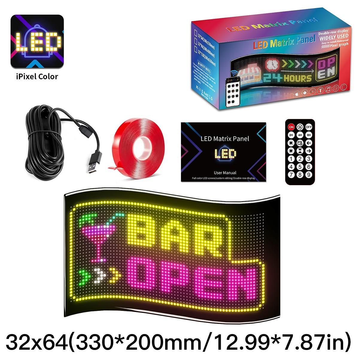 GLOBOSTAR ® MATRIX GLB-106-0008 Гъвкава скролираща дигитална табела LED 10W AC 220-240V Водоустойчива IP65 Многоцветна RGB - Bluetooth управление чре