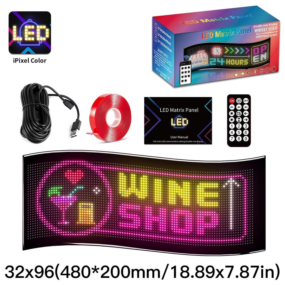 GLOBOSTAR ® MATRIX GLB-106-0009 Гъвкава скролираща дигитална табела  LED 10W AC 220-240V Водоустойчива IP65 Многоцветна RGB - Bluetooth управление чр
