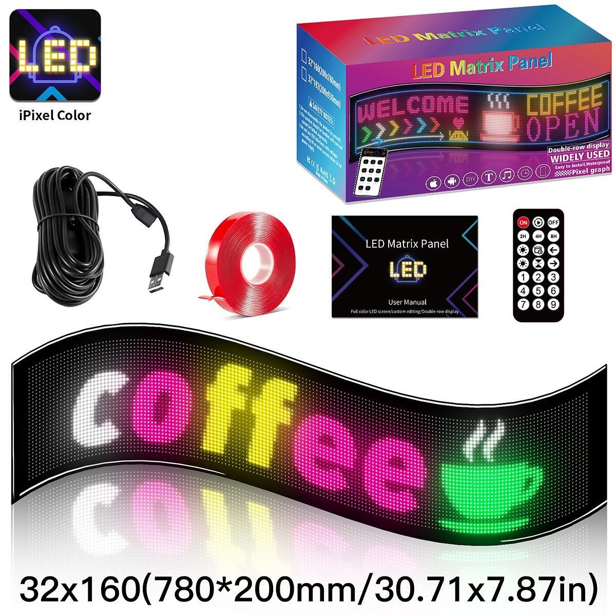 GLOBOSTAR ® MATRIX GLB-106-0010 Гъвкава скролираща дигитална табела  LED 20W AC 220-240V Водоустойчива IP65 Многоцветна RGB - Bluetooth управление чр