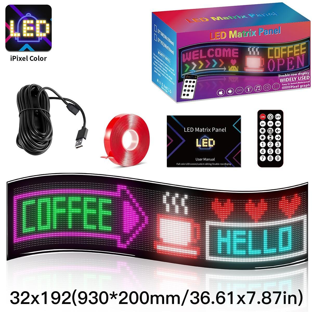 GLOBOSTAR ® MATRIX GLB-106-0011 Гъвкава скролираща дигитална табела LED 20W AC 220-240V Водоустойчива IP65 Многоцветна RGB - Bluetooth управление чре