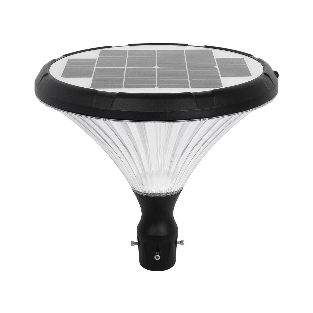 GLOBOSTAR ® 90503 /паркова/градинска лампа за стълб, LED 40W 1600lm 120° DC 5V с вграден фотоволтаичен панел 5V 25W и акумулаторна литиево-йонна бат