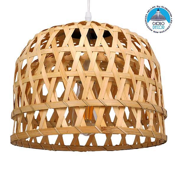 GLOBOSTAR® MANGEA 01634 Boho Висяща Лампа за Таван с Фасунга 1 x E27 AC 220-240V IP20 - Бежово - Д32 x Ш32 x В30cm