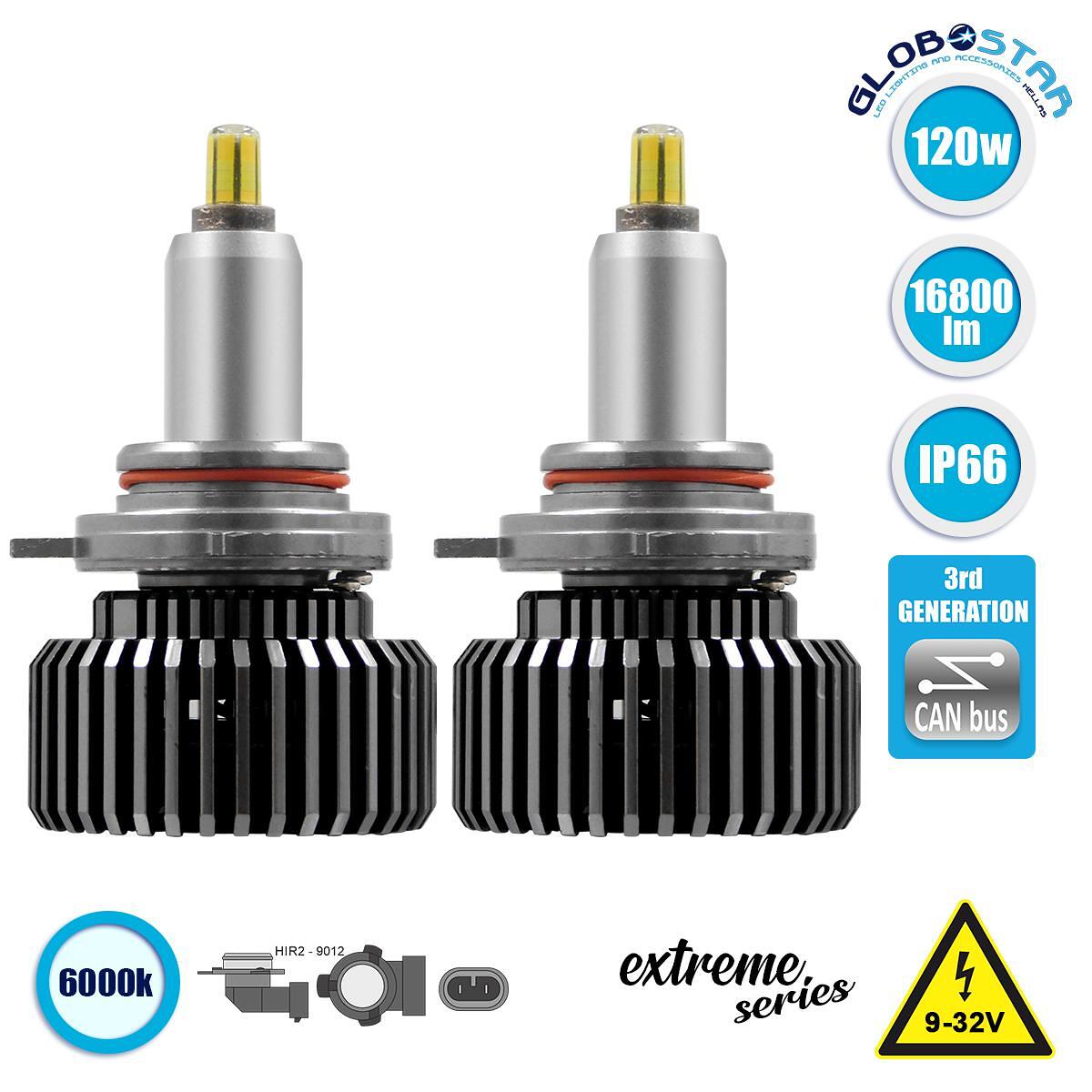 GloboStar® 82071 HIR2 9012 360° Line Extreme KIT Основно Осветление за Автомобили и Камиони 3-то Поколение Can-Bus Extreme Truck Series LED CREE CXB