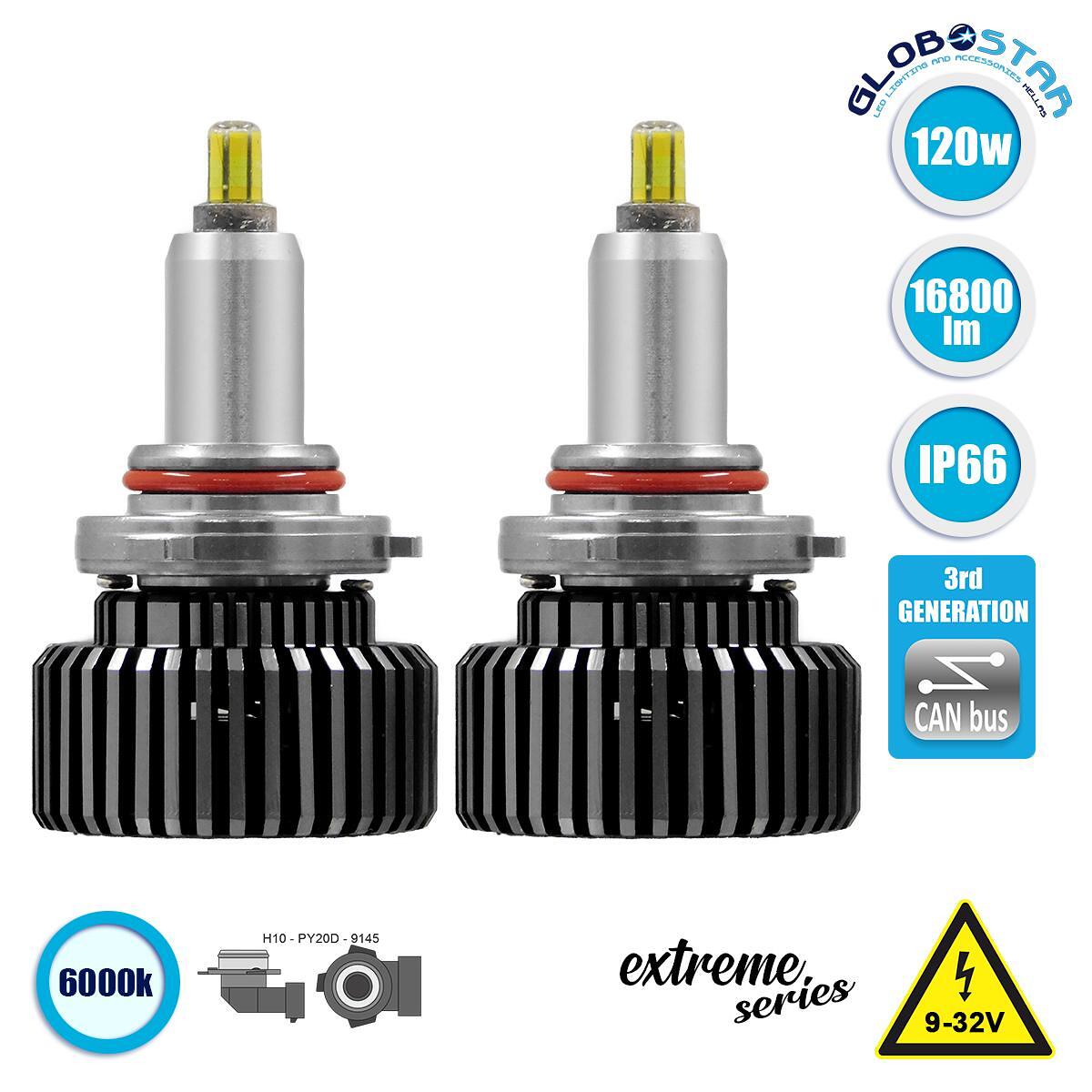 GloboStar® 82066 H10 360° Line Extreme KIT Основно Осветление за Автомобили и Камиони 3-то Поколение Can-Bus Extreme Truck Series LED CREE CXB COB 12