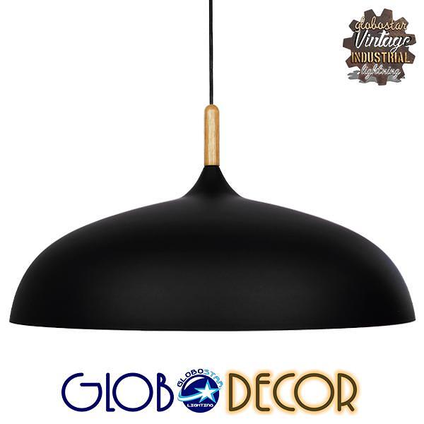 GLOBOSTAR® VALLETE 01259 Модерен висящ таванен осветител с фасунга 1 x E27 AC 220-240V IP20 - Черен & Бежов - Д60 x Ш60 x В35cm