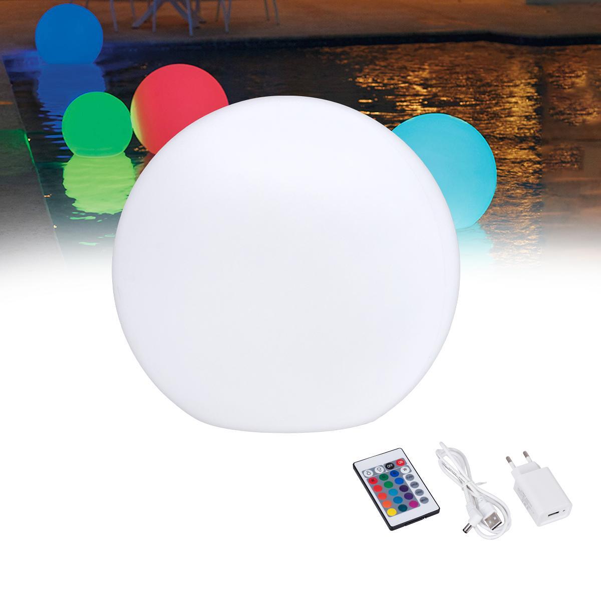 GLOBOSTAR® AQUAGLOW 85824 Модерна Градинска Лампа Топка с IR Безжично Дистанционно LED 5W 250lm 360° DC 5V с USB-C с Презареждаща се Батерия Li-ion 3