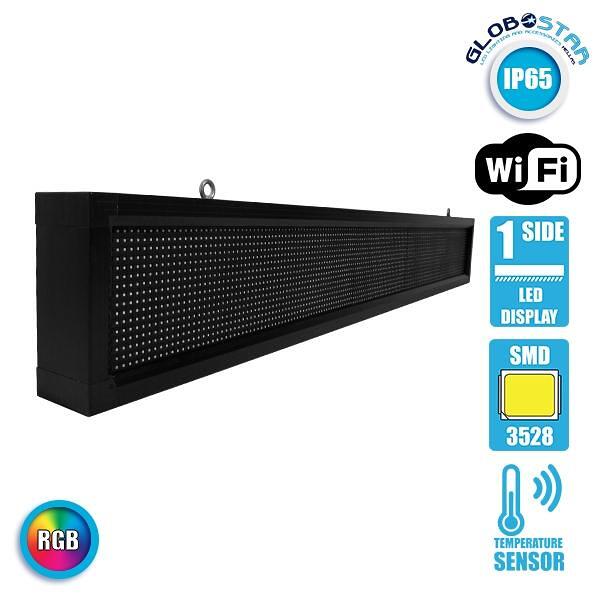 GLOBOSTAR® DISPLAY 90265 Дигитална LED Табела P10 Едностранна AC 220-240V Водоустойчива IP54 RGBW - WiFi Управление чрез FK APP - Сензор за Температу