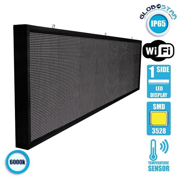 GLOBOSTAR® DISPLAY 90290 Дигитален LED дисплей P10 с едностранна видимост AC 220-240V Водоустойчив IP65 Студено бяло 6000K - WiFi управление чрез FK