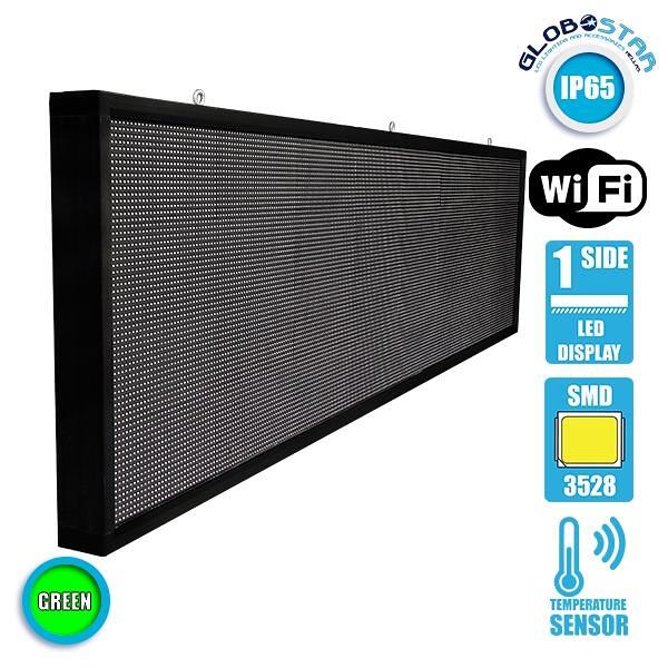 GLOBOSTAR® DISPLAY 90292 Дигитален LED дисплей P10 с едностранно осветяване AC 220-240V Водоустойчив IP65 Зелен - WiFi управление чрез FK APP - Сензо