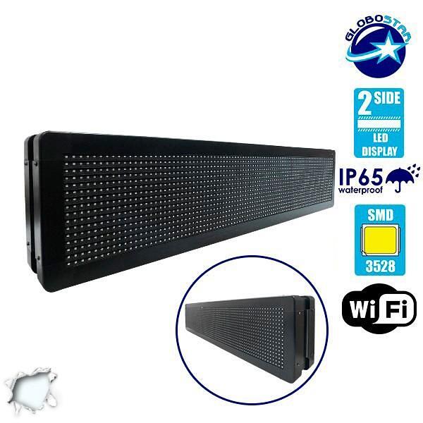 GLOBOSTAR® DISPLAY 90300 Двустранна Дигитална Табела P10 LED AC 220-240V Водоустойчива IP65 Студено Бяло 6000K - WiFi Управление чрез FK APP - Сензор