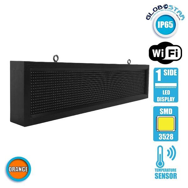 GLOBOSTAR® DISPLAY 90254 Дигитален LED дисплей P10 с едностранен изглед AC 220-240V Водоустойчив IP65 Оранжев - WiFi управление чрез FK APP - Сензор