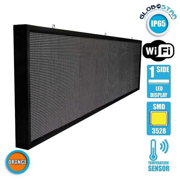 GLOBOSTAR® DISPLAY 90294 Дигитален LED дисплей P10 с едностранен изглед AC 220-240V Водоустойчив IP65 Оранжев - WiFi управление чрез FK APP - Сензор