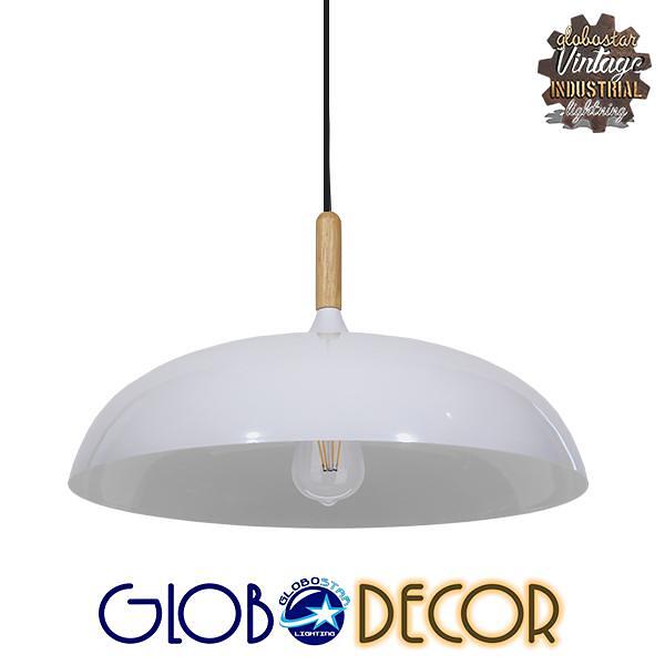 GLOBOSTAR® VALLETE 01256 Модерен висящ таванен осветител с фасунга 1 x E27 AC 220-240V IP20 - Бял & Бежов - Д45 x Ш45 x В27cm