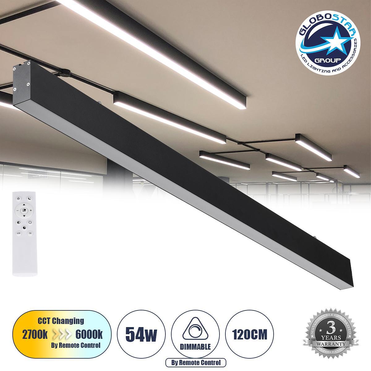GLOBOSTAR® FELIX 61028-S Модерен LED плафон 54W 6500lm 120° AC 220-240V IP20 Регулируема бяла светлина CCT с дистанционно управление от 2700K до 6000