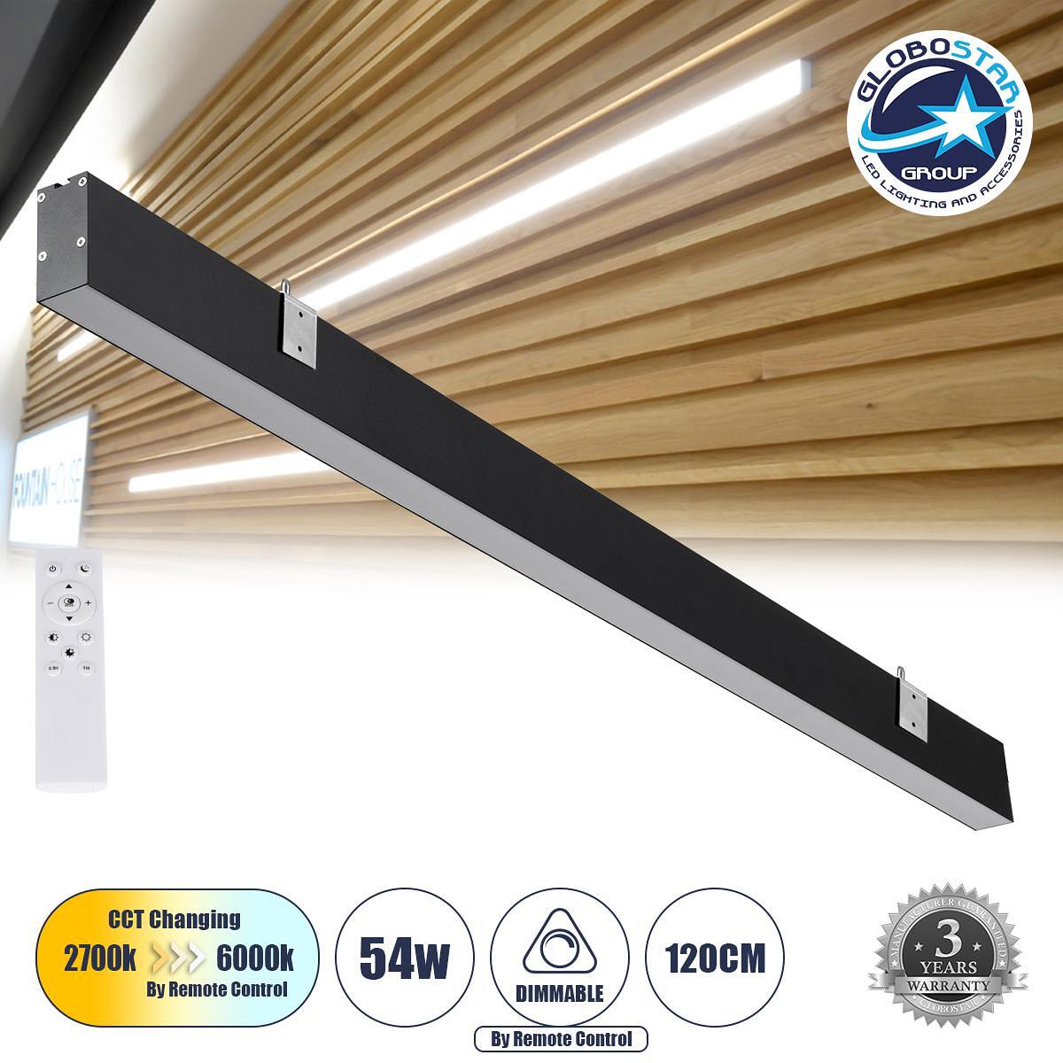 GLOBOSTAR® FELIX 61028-W Модерен стенен осветител - LED аплик 54W 6500lm 120° AC 220-240V IP20 Регулируема бяла светлина CCT с On/Off 2700K/4500K/600