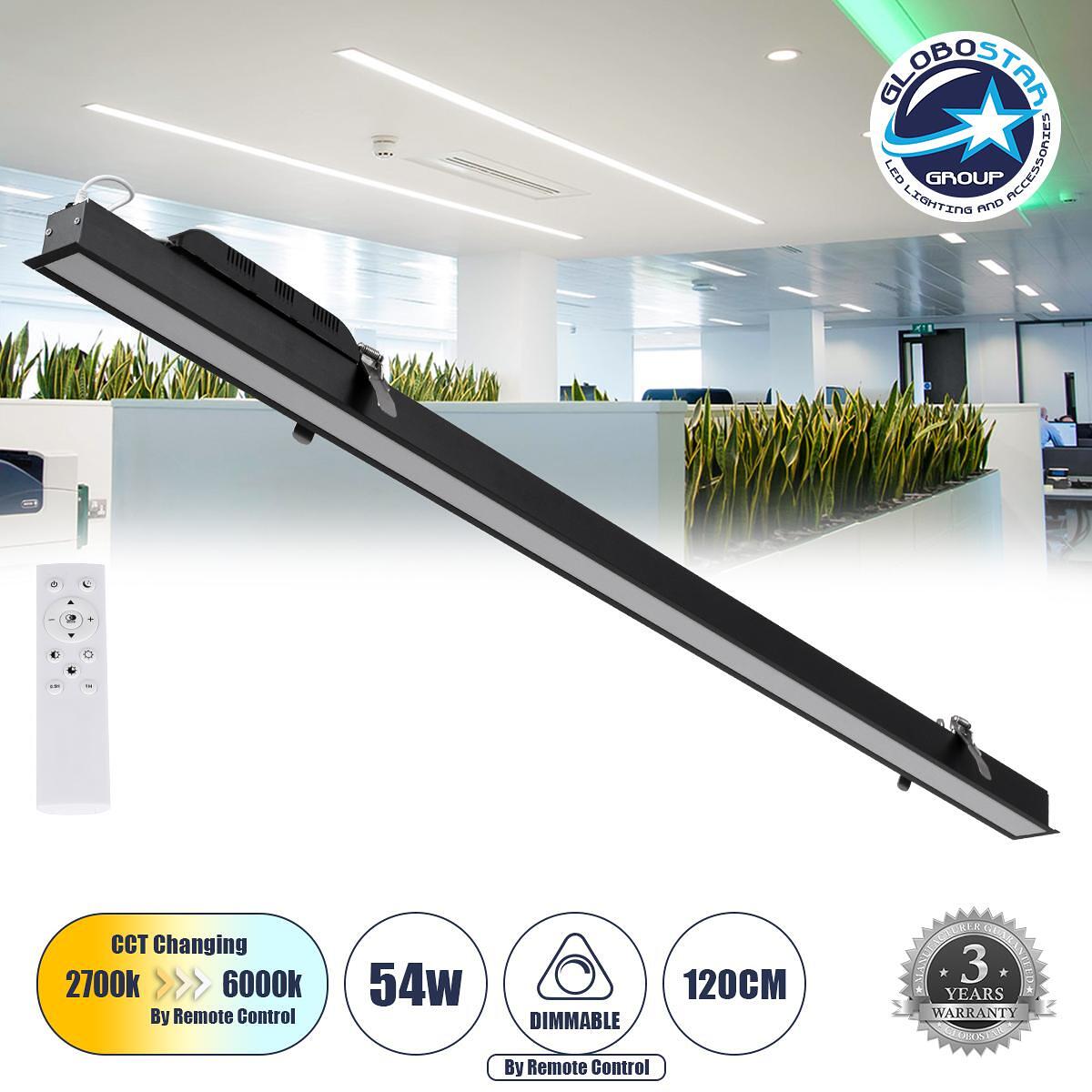 GLOBOSTAR® LUCA 61032 Модерен LED плафон 54W 6500lm 120° AC 220-240V IP20 Регулируема бяла светлина CCT с дистанционно управление от 2700K до 6000K Д