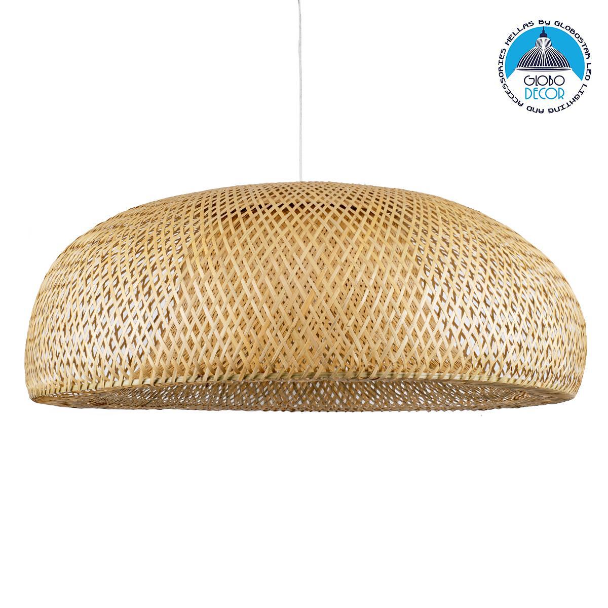 GLOBOSTAR® SAN TROPEZ 00673 Boho Висяща Лампа за Таван с Фасунга 1 x E27 AC 220-240V IP20 - Бежово - Д100 x Ш100 x В35cm