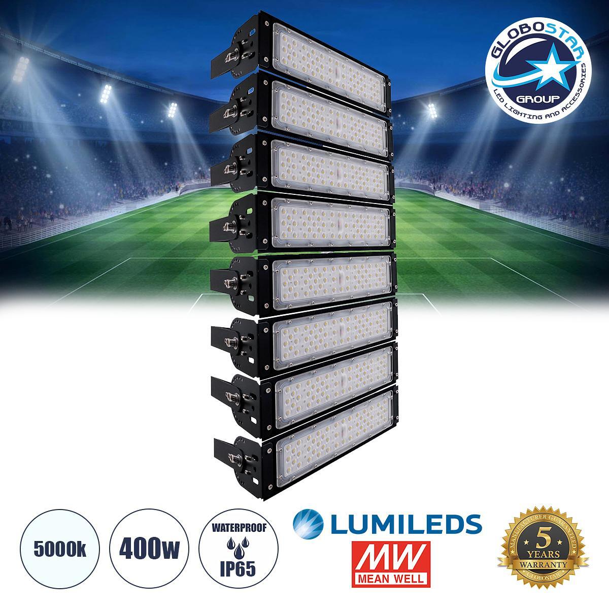 GLOBOSTAR® GOLIATH 90100-8 Прожектор за тенис кортове и футболни игрища 5x5 LED 400W 60000lm 75°x135° SDCM<5 Fish Eye Lens AC 220-240V Водоустойчив I