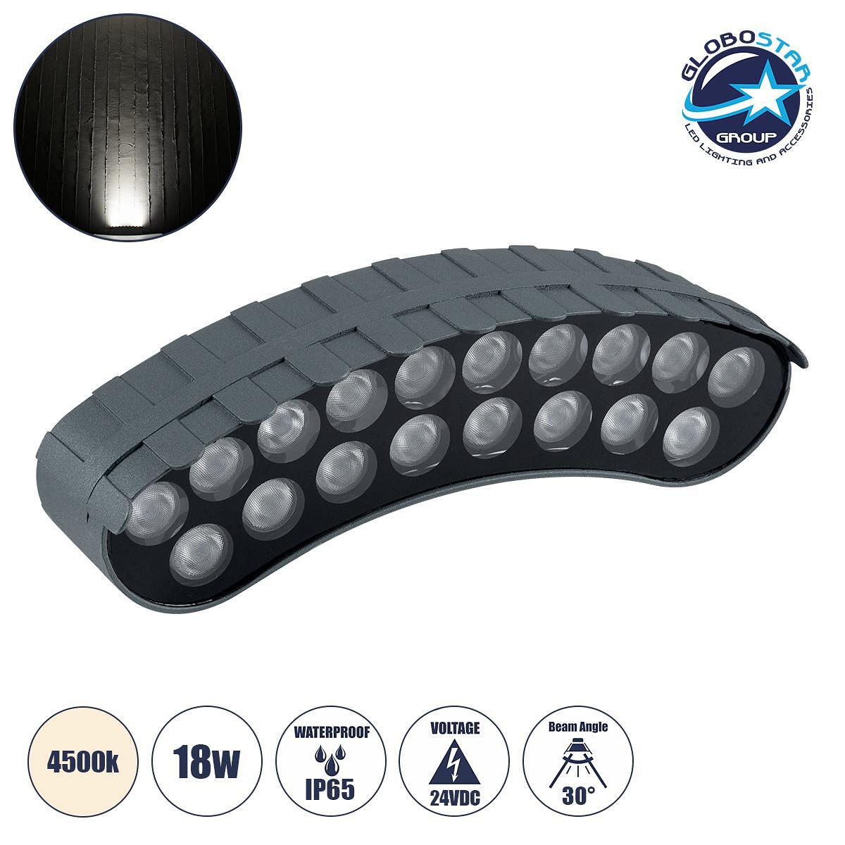 GloboStar® TREELIGHT-KINA 90685 Извита осветителна лента Wall Washer с антирефлексна решетка, специална за растения - дървета LED 18W 1710lm 30° DC 2