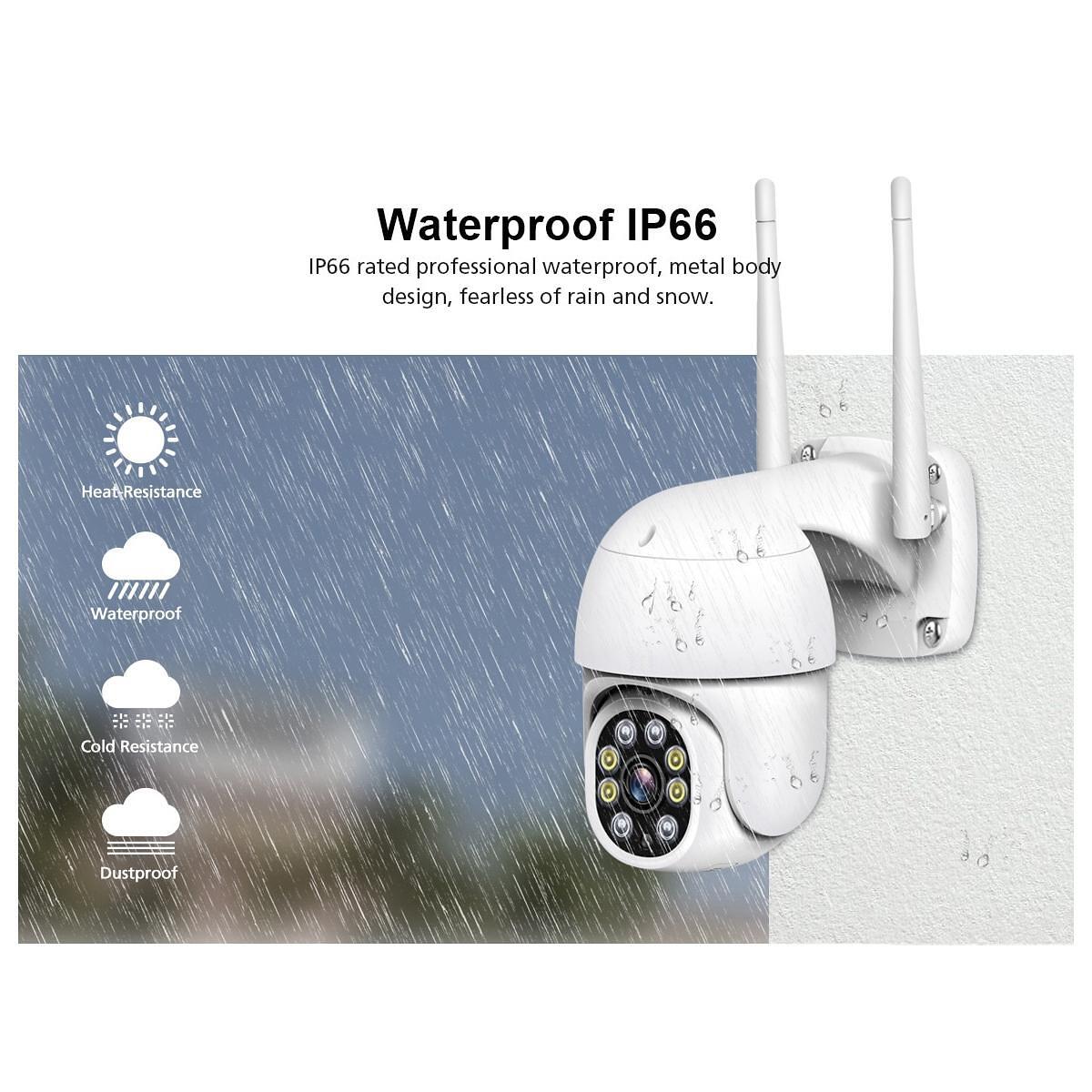 GloboStar® 86041 Безжичен видеорекордер с дисплей - 4 x Камера 2MP 1080P WiFi 360° градуса - Водоустойчив IP66 - Нощно виждане с LED IR - Двуупосочна
