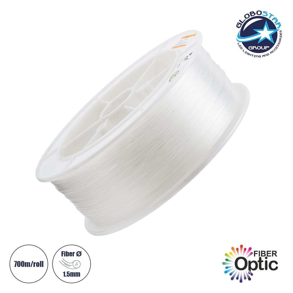 GloboStar® 79623 Ролка от оптични влакна - Fiber Optic Roll за LED машини с оптични влакна - Дебелина 1.5mm - Дължина на ролката 700 метра