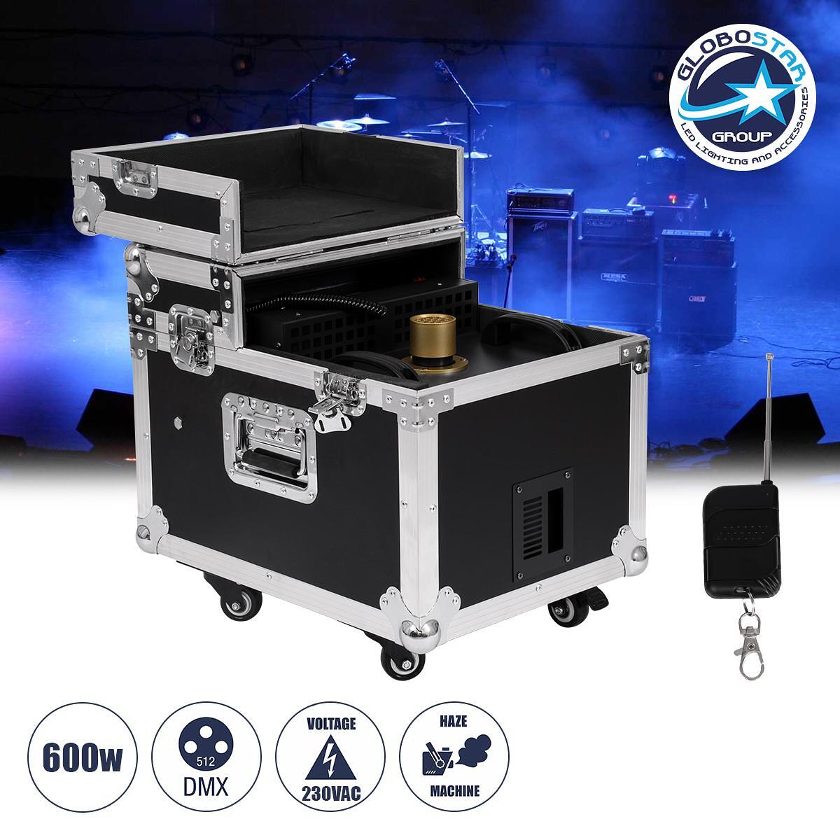 GloboStar® 51170 MERMAID Професионална подова машина Double Haze Machine - Двойно ефектна мъгла-облак 600W AC 220V-240V DMX512 дисплей на корпуса & б